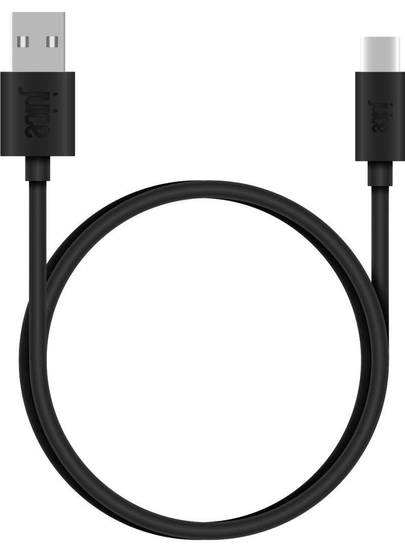 جوس كابل JUICE USB-A إلى Type C، مصنوع من مادة TPE معاد تدويرها بنسبة 100% ومعزّز للمتانة، يدعم الشحن ونقل البيانات، متوافق مع أحدث طرازات Samsung وHuawei وSony وiPhone، بالإضافة إلى الأجهزة اللوحية، وأجهزة الألعاب، وiPad Pro وiPad Air وiPad Mini، بطول 2 متر، باللون الأسود. - Image 2